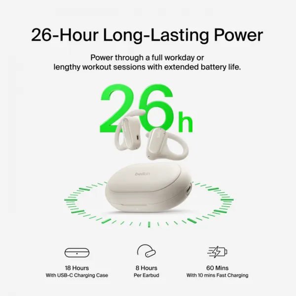 belkin soundform clearfit open-ear true wireless  (auc013)