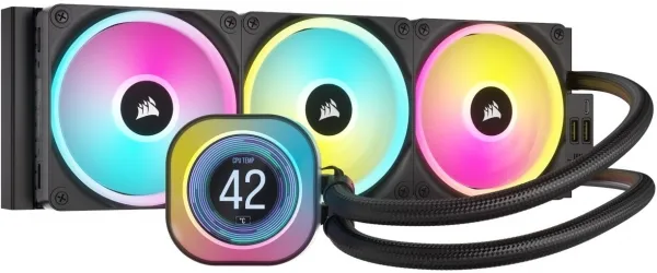 corsair icue link h150i lcd  (3pcs / 120mm)  (cw-9061008-ww)