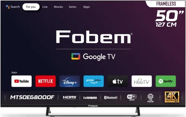 fobem mt50eg8000f ultra hd (4k) tv